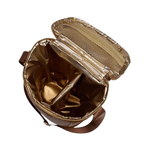 Igloo Luxe 2 Bottle Insulated Wine Tote Cooler Bag Cognac Faux Leather Look NEW - Picture 8 of 10